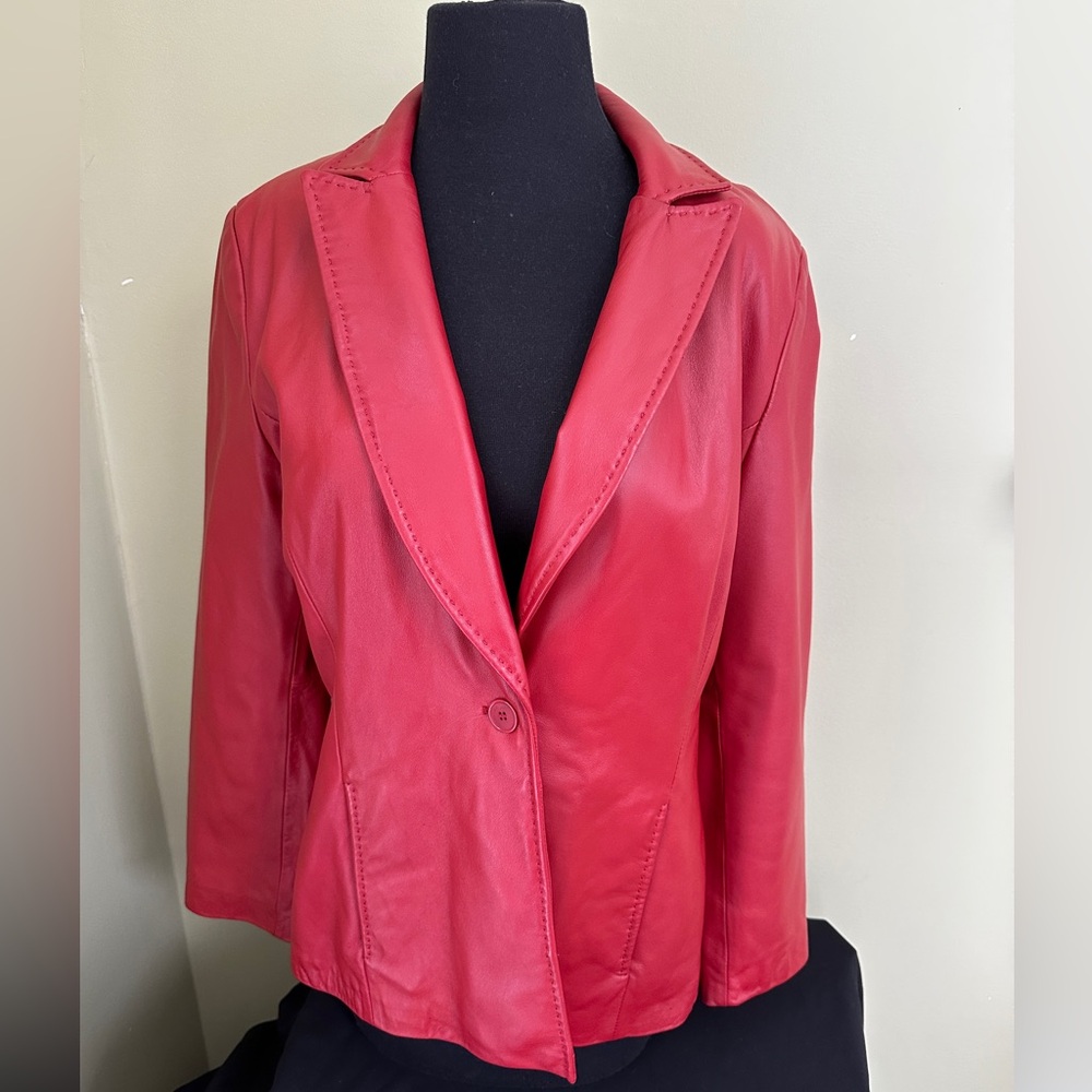 SIENA Red Leather Jacket Soft Size Large